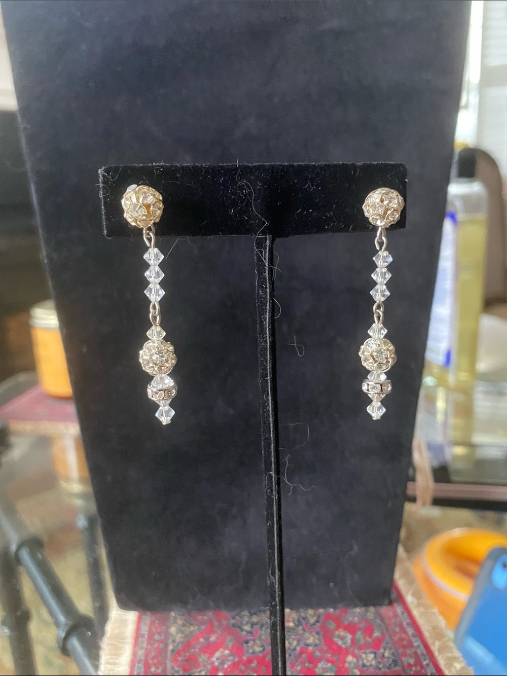 Gold Crystal Drop Earrings - Elegant Women's Jewelry